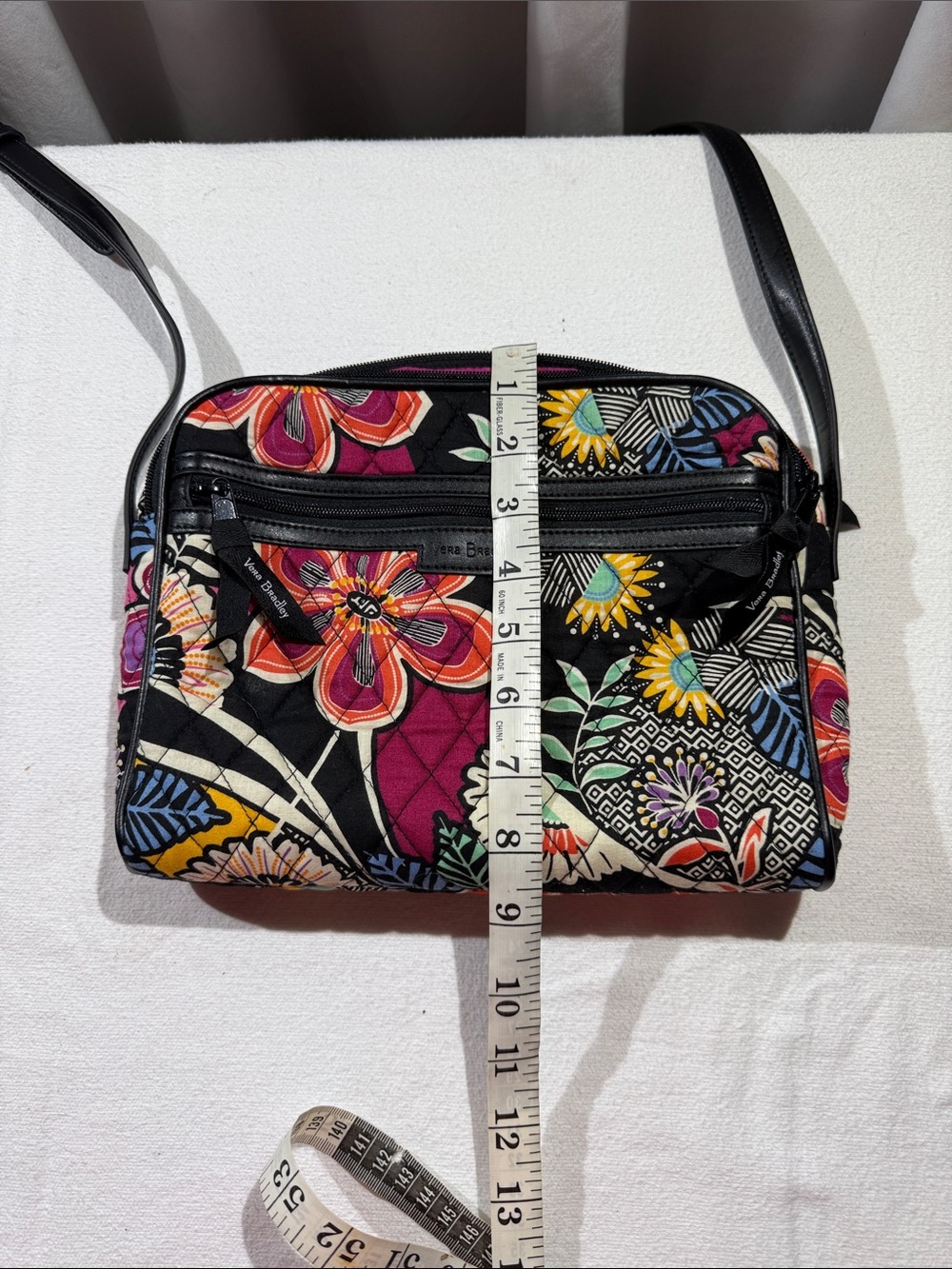 Vera Bradley Black Quilted Crossbody with Multicolor Floral Print - Picture 10 of 10